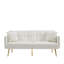 Canapé-lit futon crème en velours blanc avec pieds en métal doré