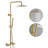 10" Wall Mounted Exposed Thermostatic Height Adjustable Shower Faucet Set with Handheld Shower