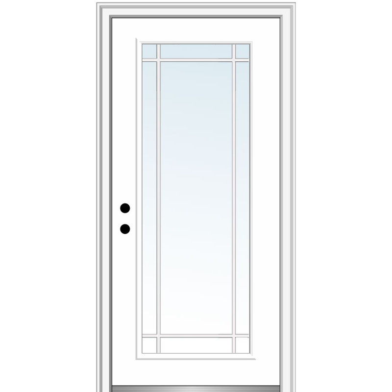 Porte d'entrée Prairie Prairie, Droite / vers l'intérieur, H 81,75 po x l 32 po x P 4,56 po, Blanc brillant
