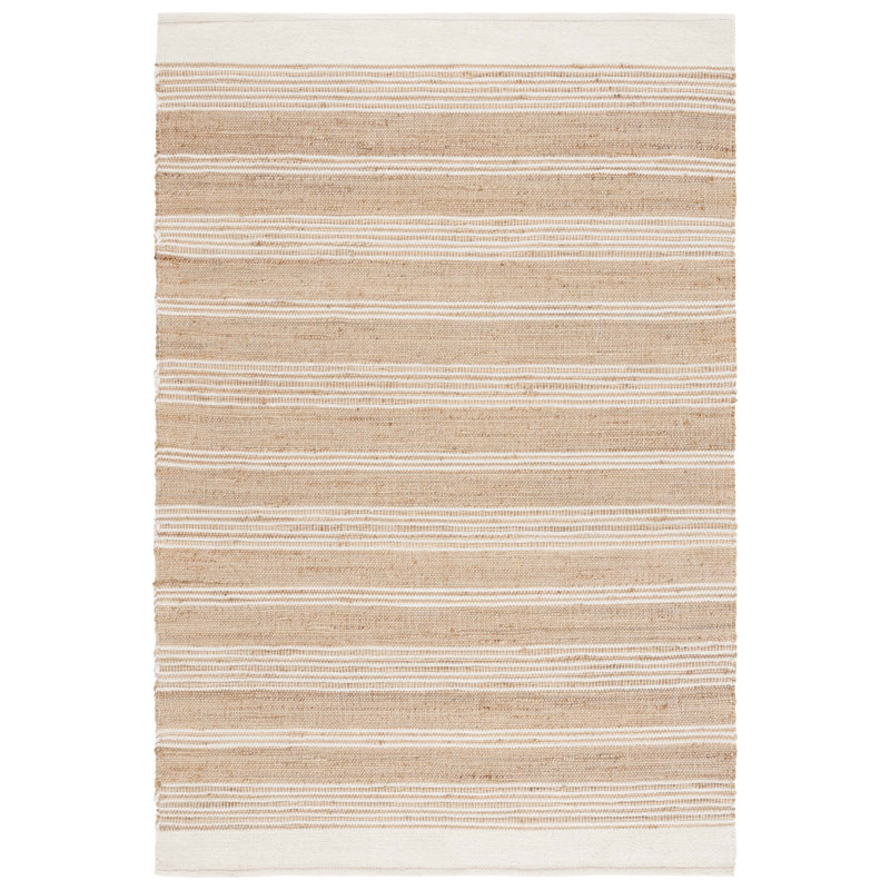 Natural Fiber 608 Hand Woven Jute/Wool/Cotton Striped Rug in Natural/Ivory, Rectangle 6' x 9'