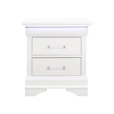 Table de chevet blanche avec DEL Charlston