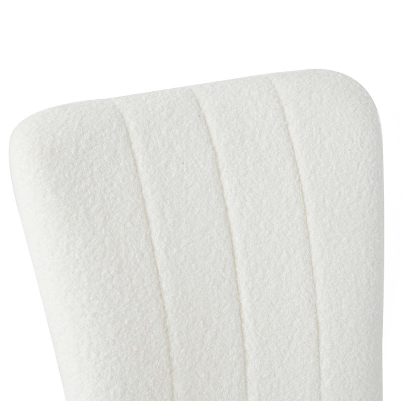 Chaise de salle à manger en laine Modern Teddy, Blanc