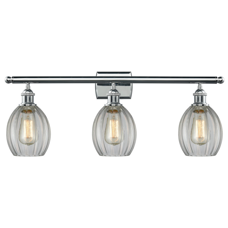 Éclairage pour salle de bain à intensité variable 3 lumières Flippo, Transparent, Ampoule DEL 6 watts Vinage, Chrome poli