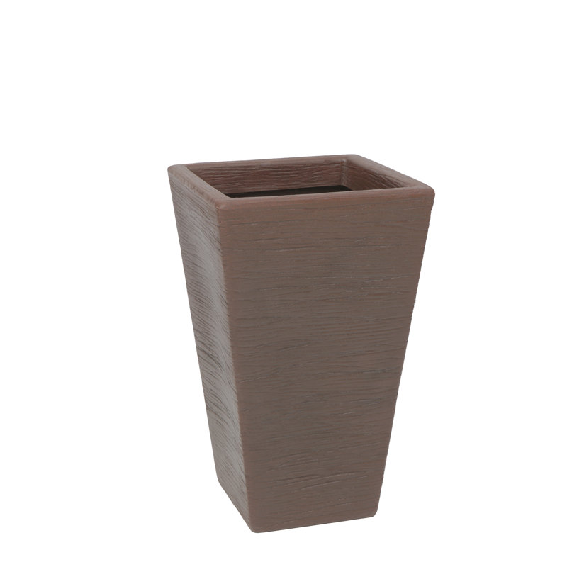 Pot à fleurs rectangulaire écologique / écologique écologique / blanc pour l'intérieur et l'extérieur, Brun