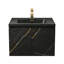 Meuble-lavabo 28 po avec lavabo intégré en résine pour petits espaces, meubles-lavabos noirs avec plateau et armoire en résine, tablettes latérales ouvertes