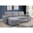 Hugo 97"W Light Gray Chenille Reversible Sleeper Sectional Sofa Chaise With USB Chargers, Phone/Magazine Pockets-1995106434