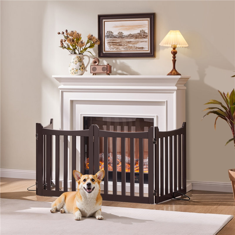 Barrière autoportante pliable pour chien de 80 po x l 24 po H 24 po, Espresso