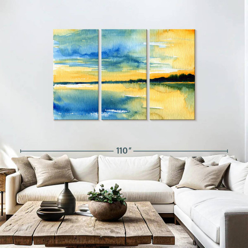 Avery Sunlit Abstract Landscape, 48" H x 74" W