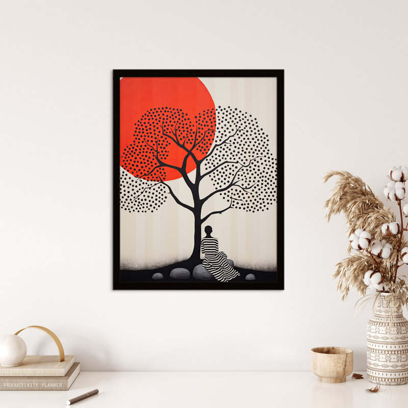 Dreaming In Spots And Stripes Red Black - Single Picture Frame Print