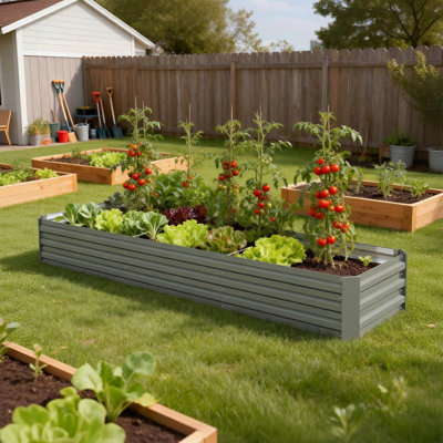 Grande jardinière surélevée galvanisée 8x2x1ft