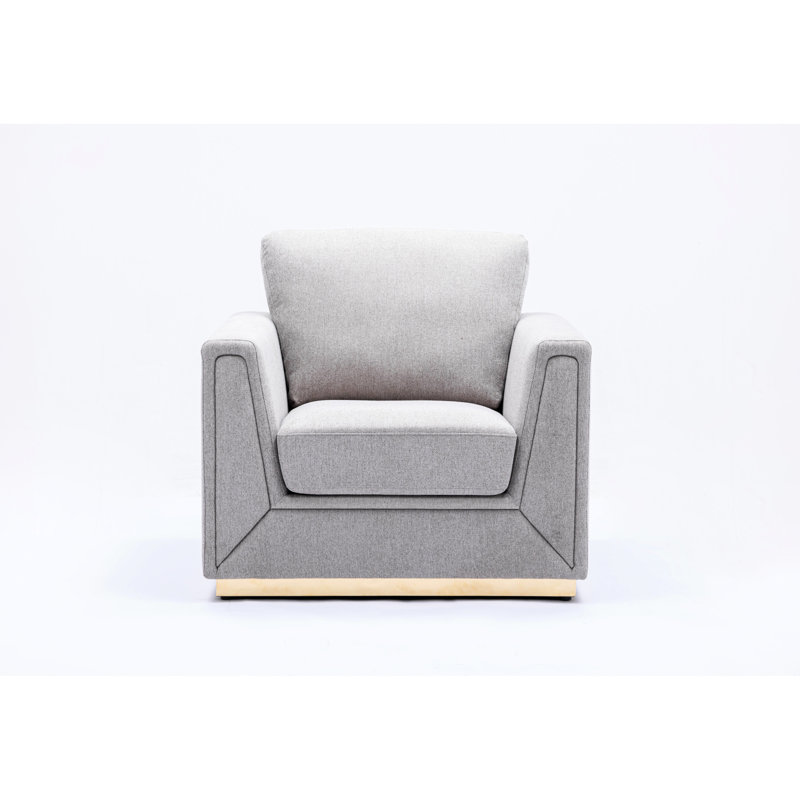 Chaise contemporaine grise pour le salon - matériaux, design élégant, fabrication de salon confortable, base stable, design élégant