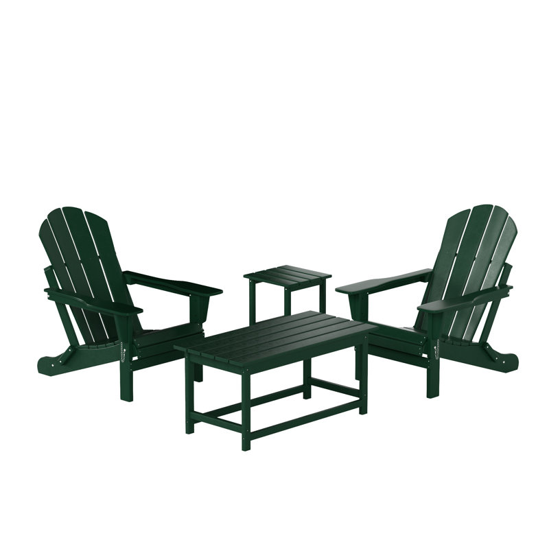 Laguna Foldable Outdoor Adirondack Chair, Dark Green