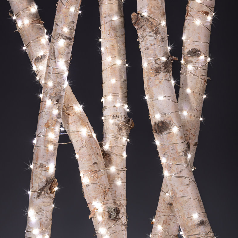 5 Ft Battery Operated Cool White Micro Light Strings On Gold Wire