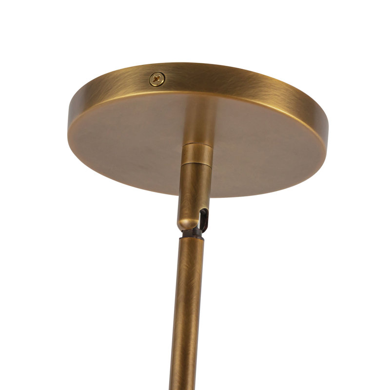 Umbra 14-in Black Pendant, Antique Brass/White