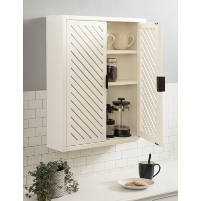 Domitilla 22" W Solid Wood and Metal Wall-Mounted Bathroom Cabinet