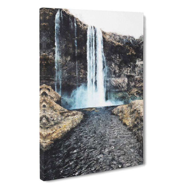 Path To A Waterfall In Iceland - Wrapped Canvas, 50cm H x 35cm W x 3cm D