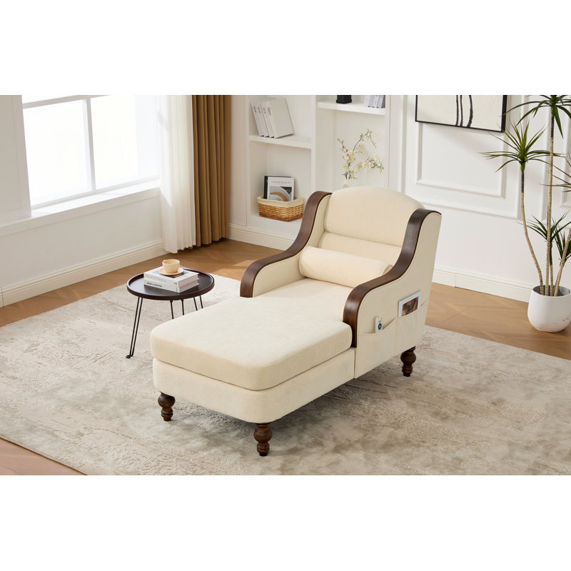 Canapé-lit simple surdimensionné d'intérieur en tissu, Beige