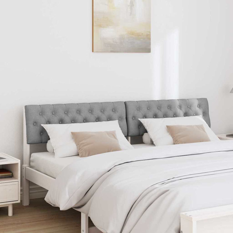 Solid Wood Headboard, DE Size - 180 x 220 cm, White, Light Grey