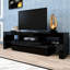 Console de télévision moderne noire 60 à 69 pouces avec 20 lumières DEL et support pour écran de télécommande compatible 20 couleurs