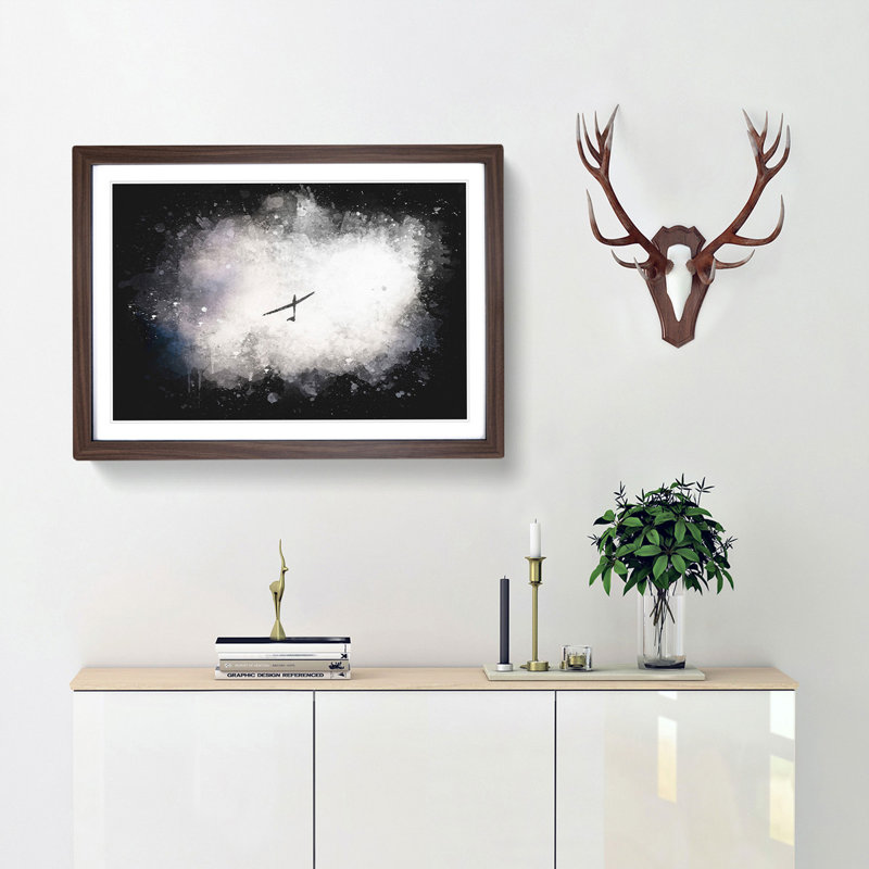 Air Glider in the Clouds - Picture Frame Graphic Art Print, 45cm H x 63cm W x 2cm D, Walnut Framed
