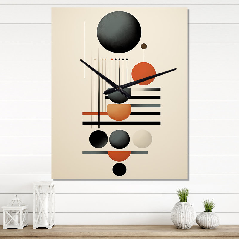 Waning With The Moon Circular Retro Geometrics, H 32 po x l 24 po x P 1 po
