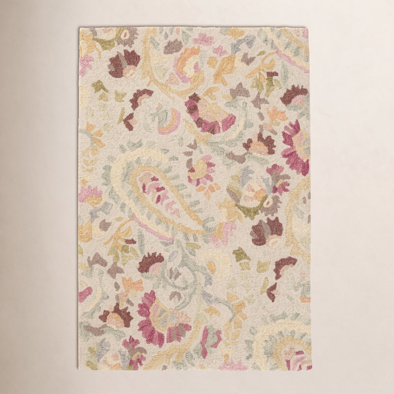 Ines Multi Hand Micro Hooked Wool Rug, Rectangle 6' x 9'