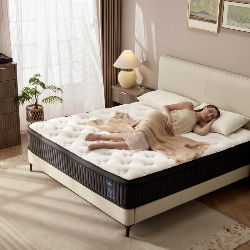 12" Medium Firm Hybrid Mattress, Queen Size Mattress, Zoned Pocket Springs, Back Support Pressure Relief, CertiPUR-US, OEKO-TEX, SGS Certified