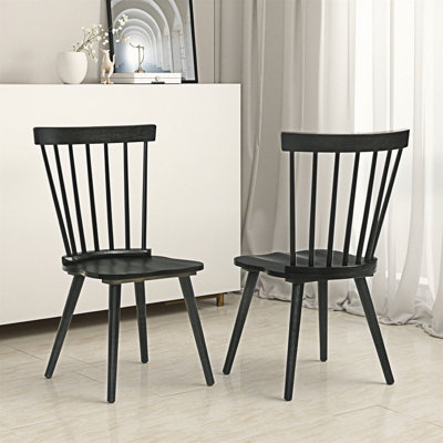 Wood Dining Chair Solid Chair Set Of 2 by Ophelia & Co.