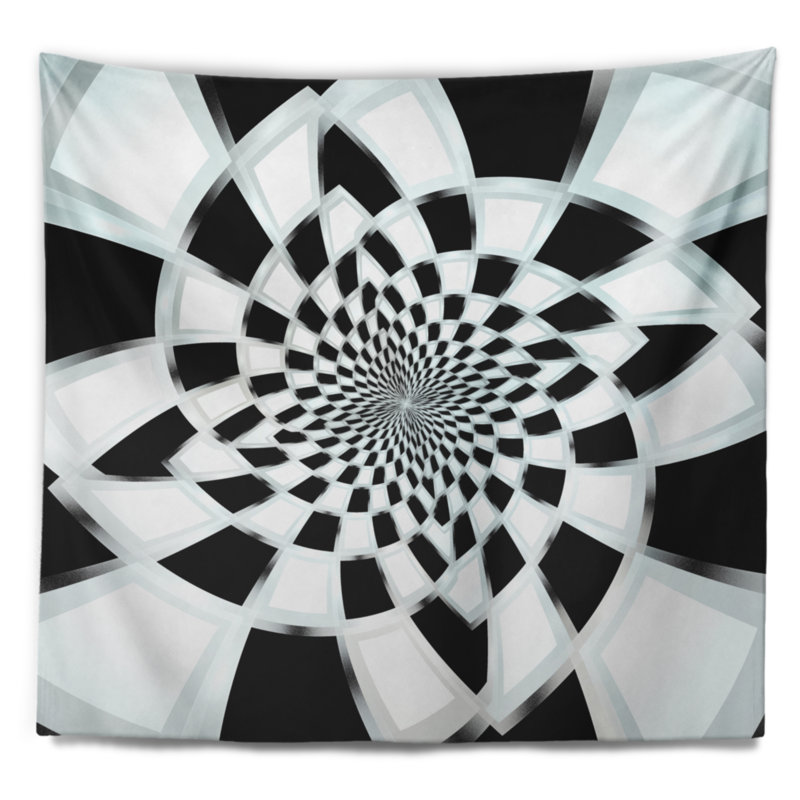 Tapisserie spiral fractal design, H 32 po x l 39 po
