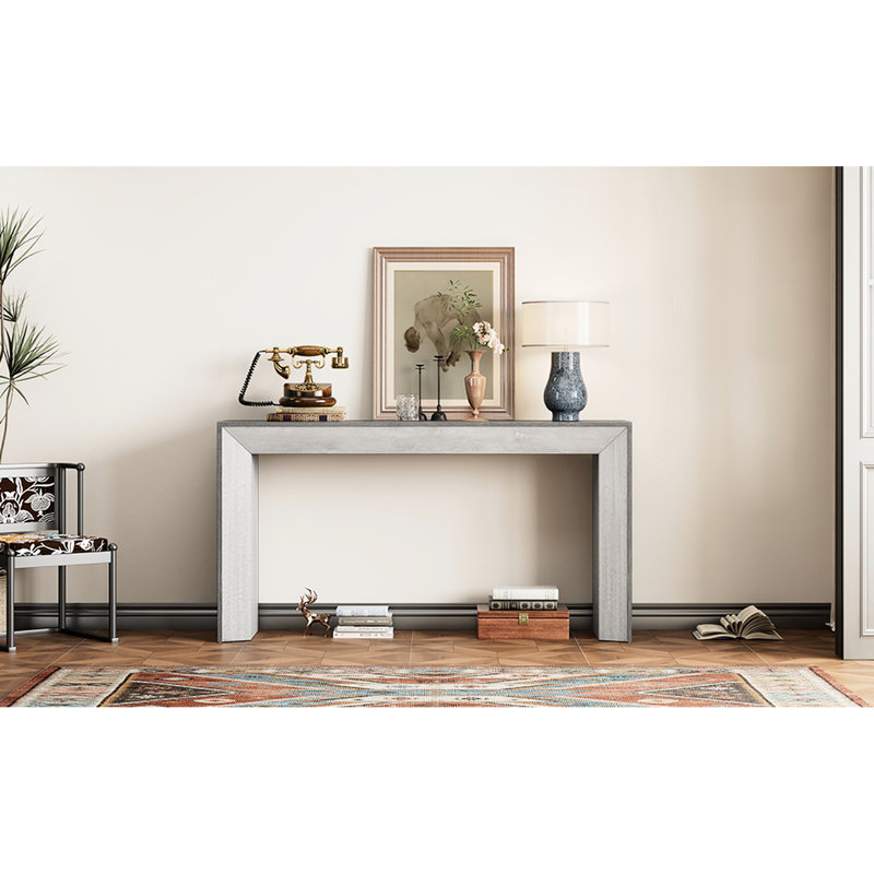 Console grise avec foyer fascinant - Polyvalente pour un usage domestique attrayant, couloir, Gris