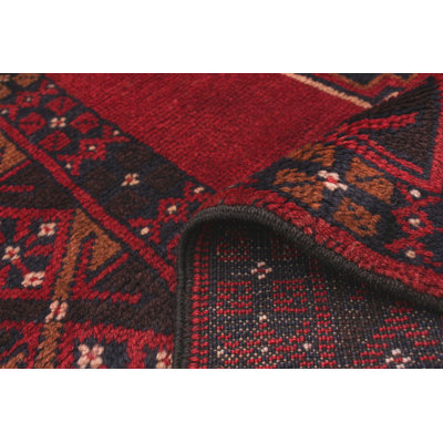 Loïc One-of-a-Kind 4'8" X 13' 2010s Runner Wool Area Rug in Red
