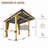 10x11 Ft Cedar Hardtop Wood Gazebo With Metal Steel Roof Panels - Permanent Outdoor Pavilion For Garden, Patio & Deck, Backyard & Lawn