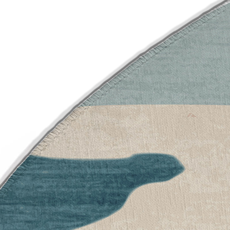 Tapis intérieur et extérieur gris Watercolor, Rond 5 pi
