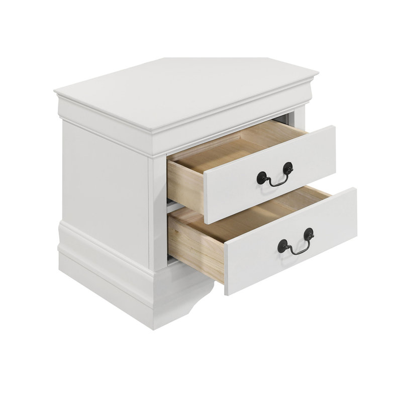 2-drawer Nightstand Bedside Table White