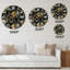 Feuilles tropicales noires et dorées II - horloge murale moderne-60328608
