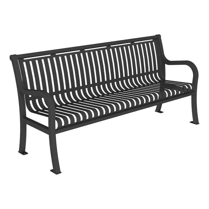 Open Air Series Premium Ribbed Bench with Back