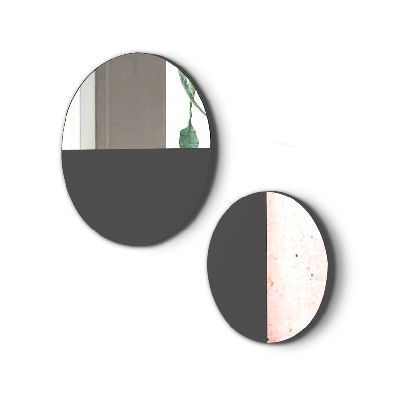 Fu Flat Wall Mirror, Jet Black