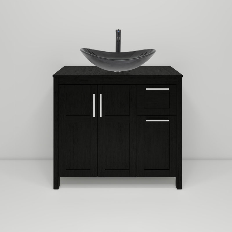 Ensemble de meuble-lavabo simple 36 po avec lavabo 36 po, Noir