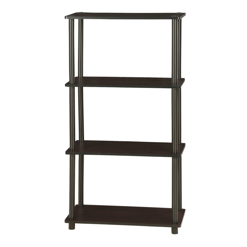 Johnston 4 Tier Toolless Assembly Shelving Unit Bookcase, Dark Espresso