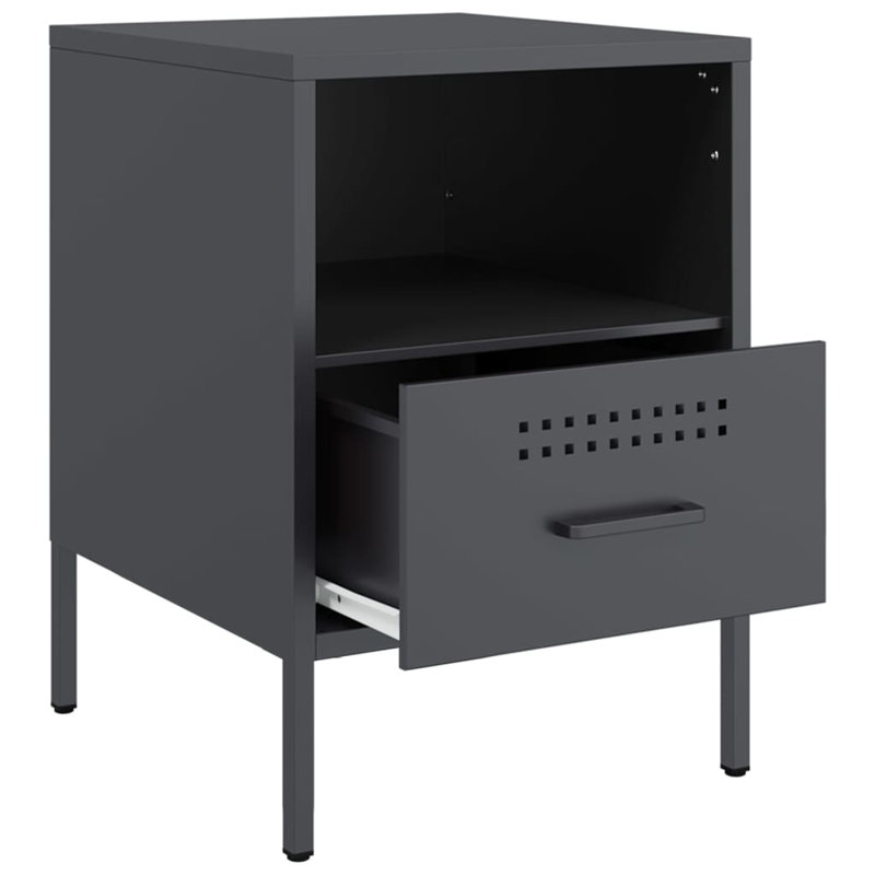 Bedside Cabinets 2 pcs 36x39x50,5 cm Steel, Anthracite
