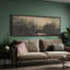 Moody, paysage sombre avec arbres et eau, art moderne-111696329-100937215