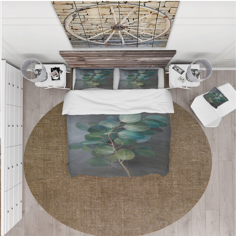 Fresh feuilles I - Ensemble de housse de couette traditionnel - Microfibre de polyester
