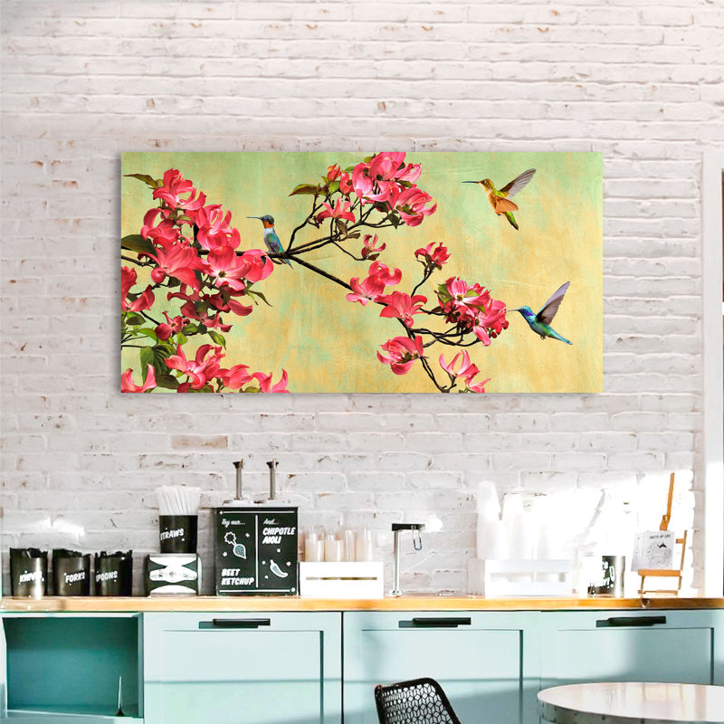 2KP5787 Flower Branch (Detail) by Kelly Parr - Wrapped Canvas Print, 35cm H x 70cm W x 4cm D