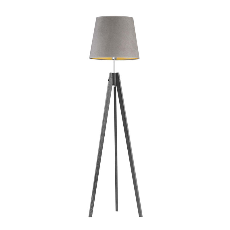 Bianco 149cm Tripod Floor Lamp, Bottle Green/Gold, Grey