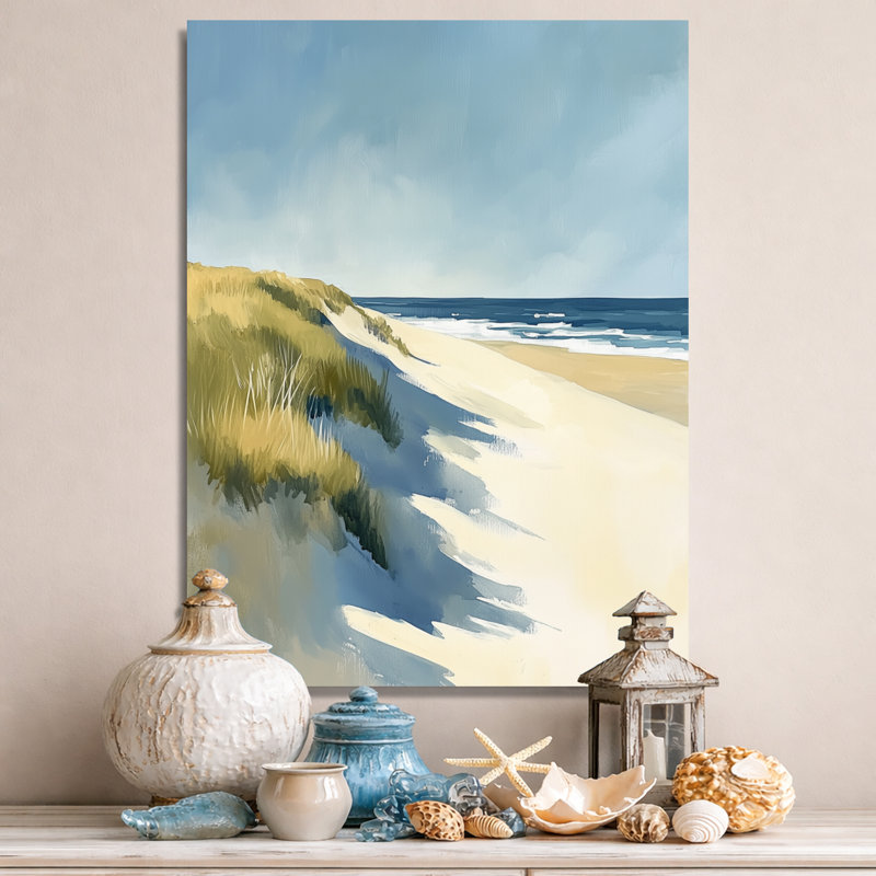 Geib II - Impression d'art mural en métal « Dunes de sable bleu », H 20 po x l 12 po