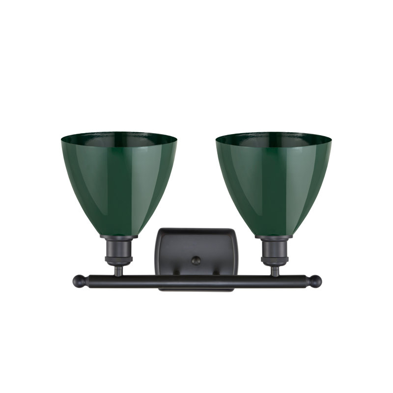 Éclairage pour meuble-lavabo à intensité variable 2 lumières Amylee, Noir mat, Vert
