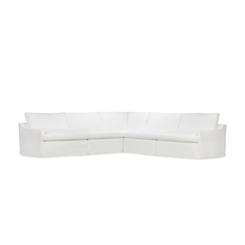Wrenley 5-Piece Slipcovered Modular Sectional, Nomad Snow Crypton® Chenille