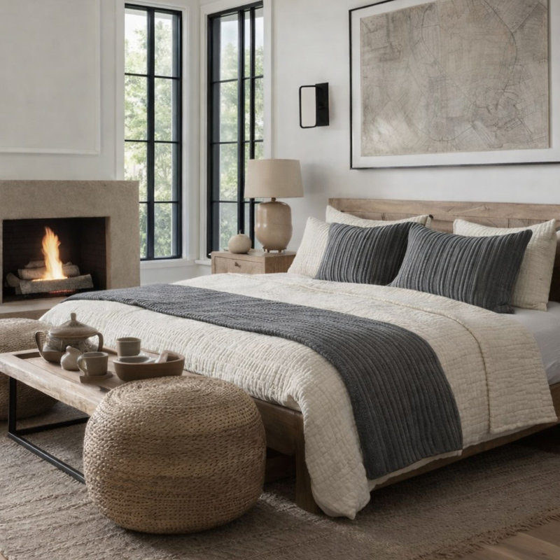 Pickstitch Coverlet Set , Queen Bedspread + 2 Standard Shams