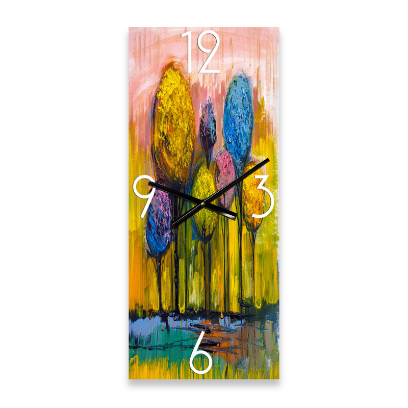 Paysage coloré impressionniste IV - horloge murale moderne, Grand