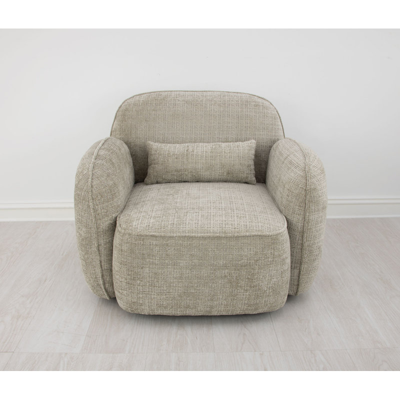 Dallas Swivel Chair, Soft Taupe Velvet